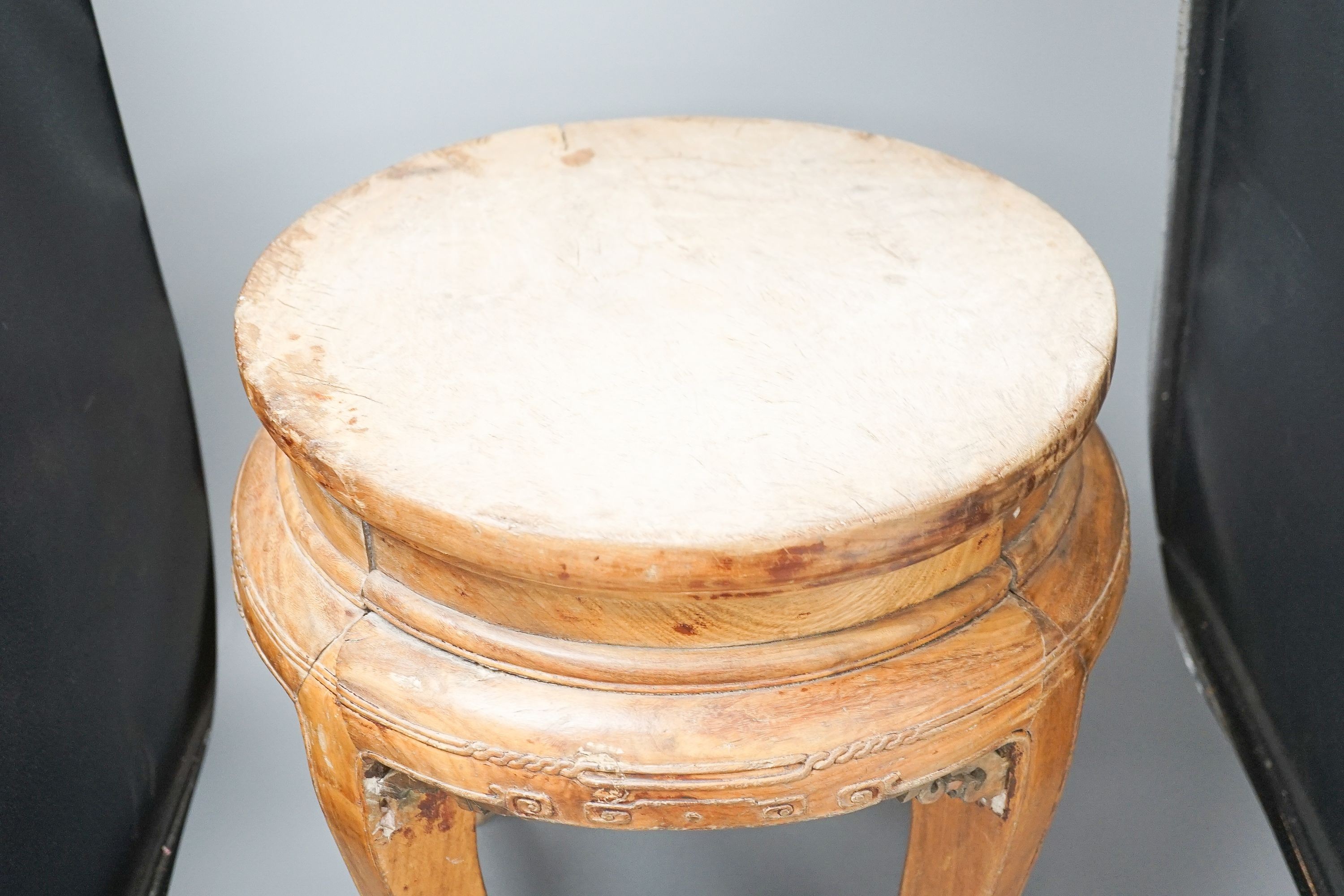 A 19th century Chinese stool or stand 47cm